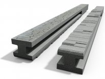 Betonový sloupek průběžný na 1,0 m plot (160 cm) vzorovaný oboustranný