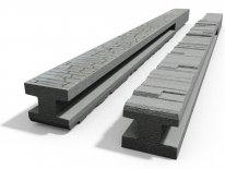 Betonendpfeiler für 1,5 m Zaun (220 cm) mit Muster beidseitig